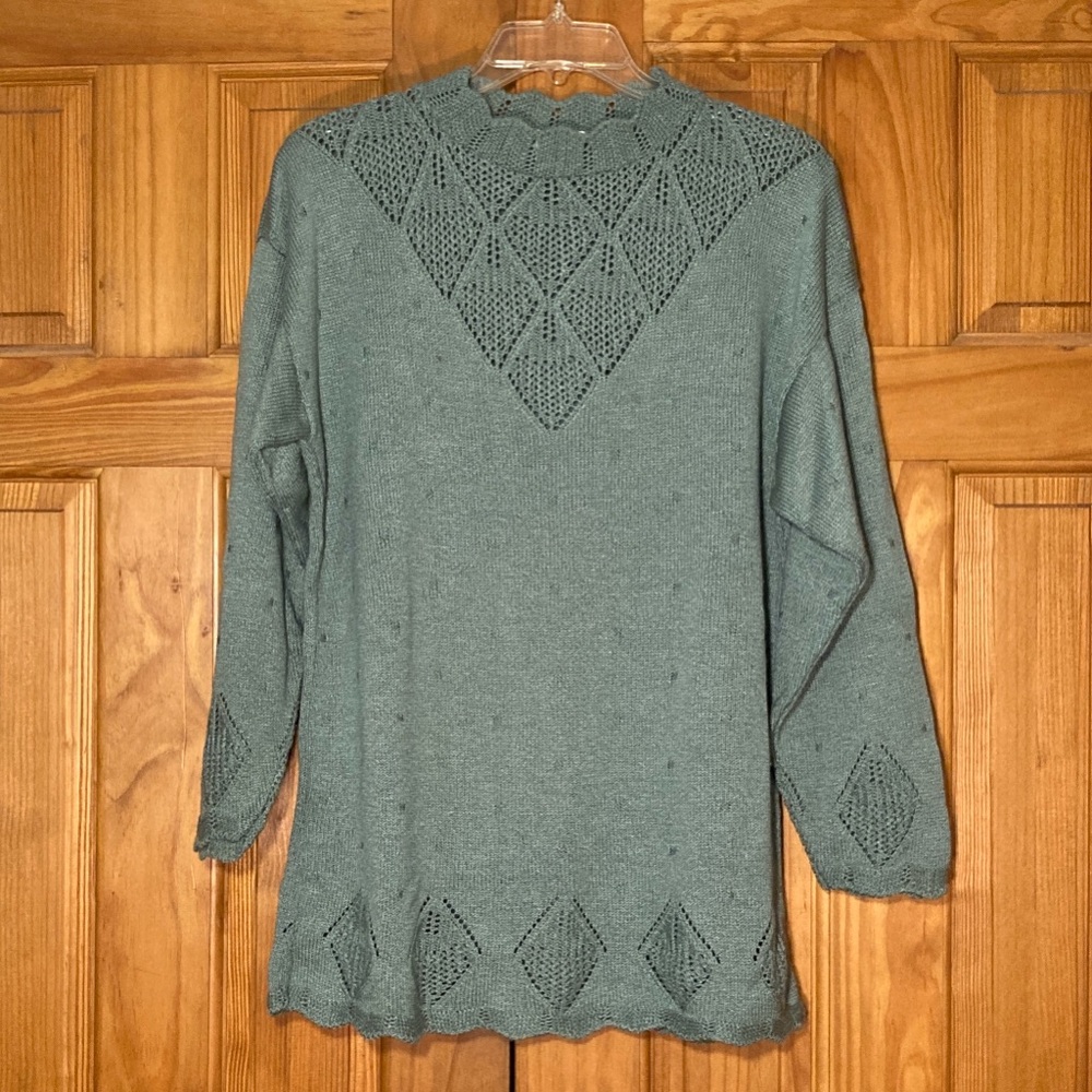 NWOT Jaclyn Smith Classics Vintage 80s 90s Sweater Long Sleeve Green M Medium